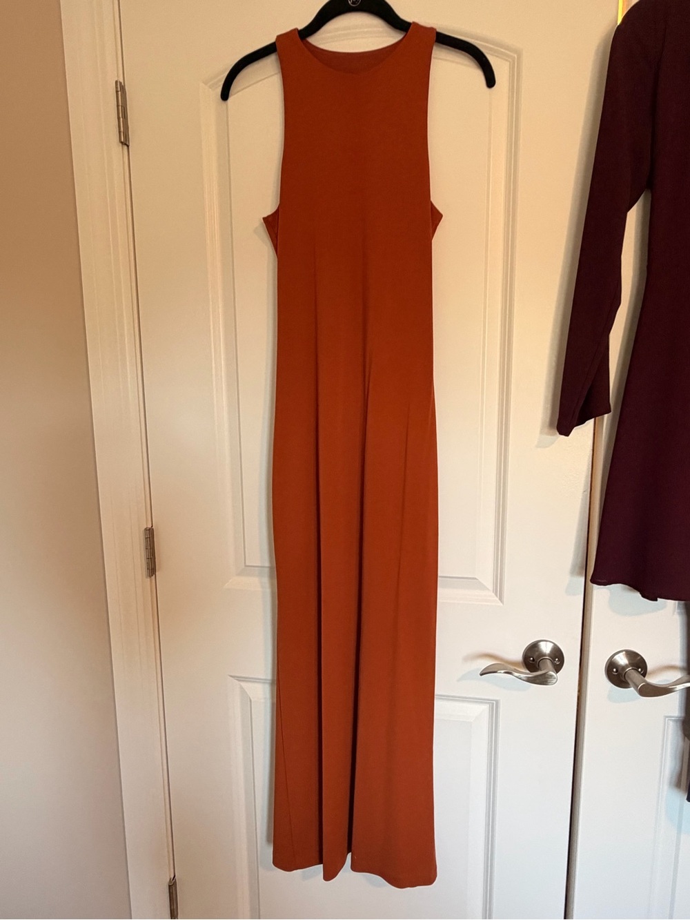 Express Sleeveless Maxi Dress in Rust Orange